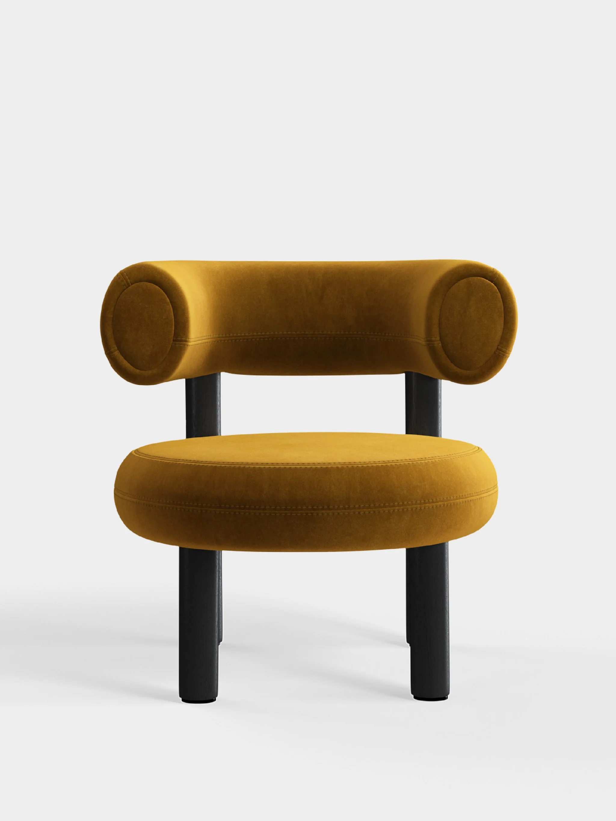 Кресло Fat Black Wood & Gold Royal Velvet