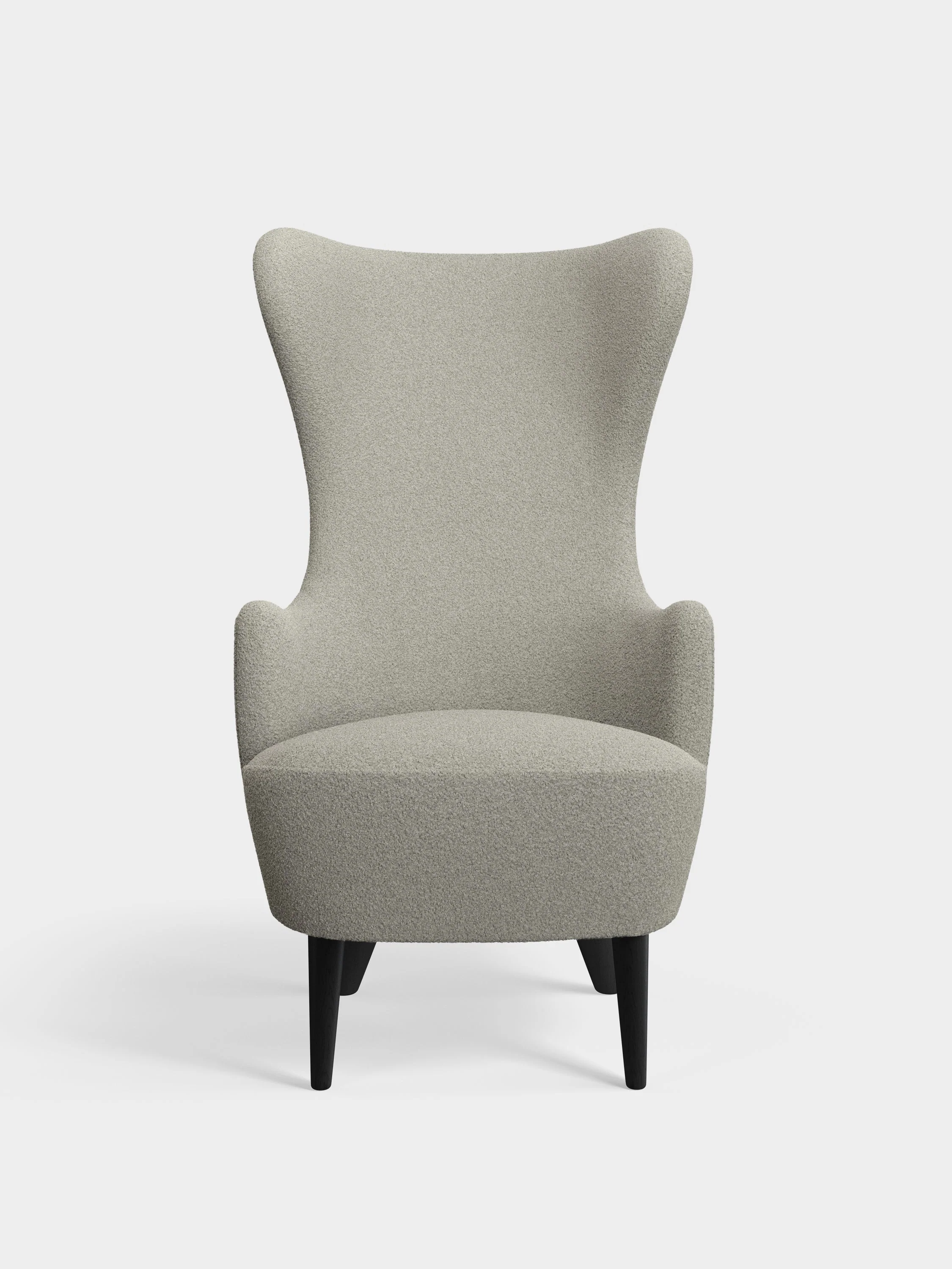 Кресло Wingback Grey White Kvadrat Elle Boucle