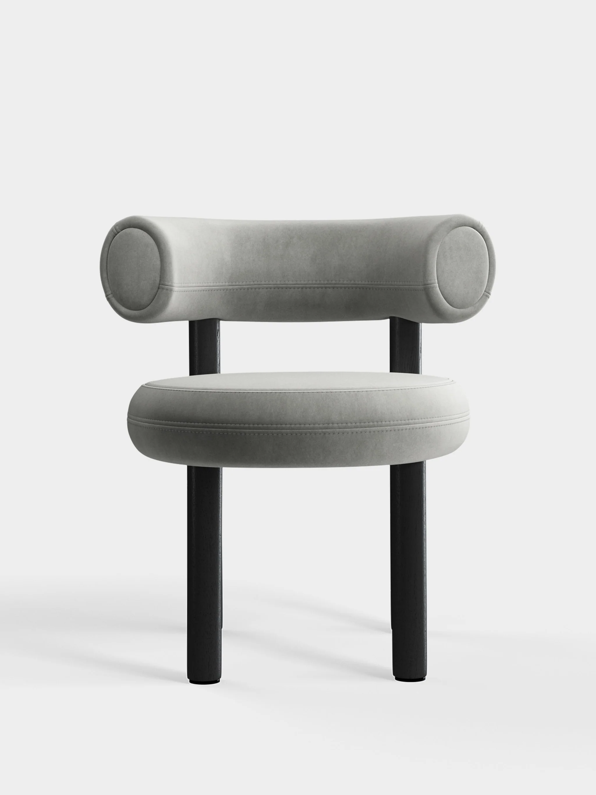 Стул Fat Black Wood & Silver Royal Velvet