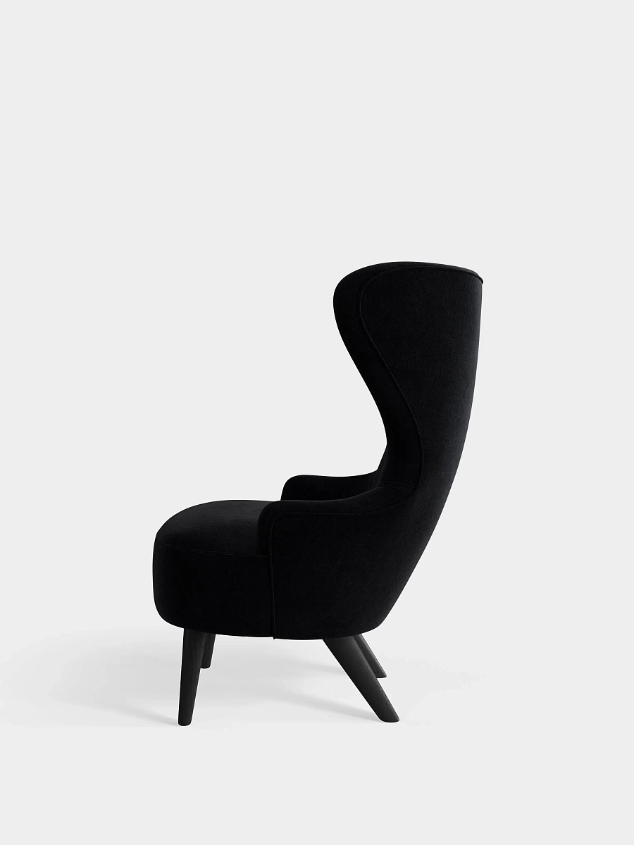 Кресло Wingback мини Black Kvadrat Gentle Velvet Кресло Wingback мини Black Kvadrat Gentle Velvet