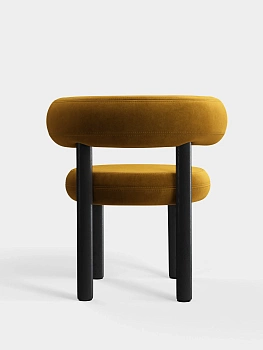 Стул Fat Black Wood & Gold Royal Velvet