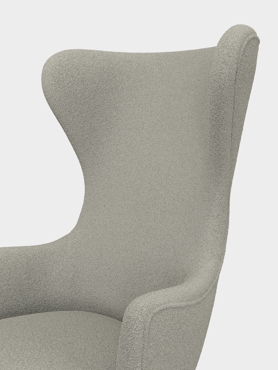 Кресло Wingback Grey White Kvadrat Elle Boucle Кресло Wingback Grey White Kvadrat Elle Boucle