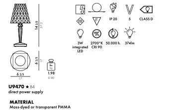 Настольная лампа Battery B9470/B4