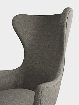 Кресло Wingback Grey Kvadrat Melange Nap Wool