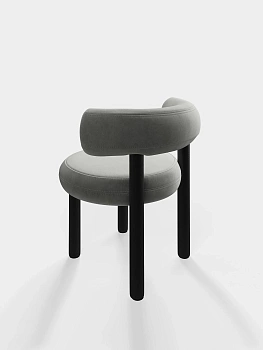 Стул Fat Black Wood & Silver Royal Velvet