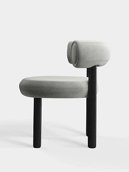 Стул Fat Black Wood & Silver Royal Velvet