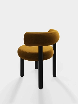 Стул Fat Black Wood & Gold Royal Velvet