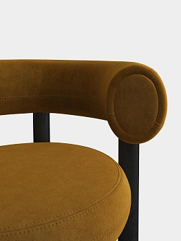 Стул Fat Black Wood & Gold Royal Velvet