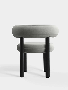Стул Fat Black Wood & Silver Royal Velvet