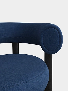 Стул Fat Black Wood & Indigo Linara Linen
