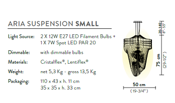 Slamp Люстра Aria Suspension small gold