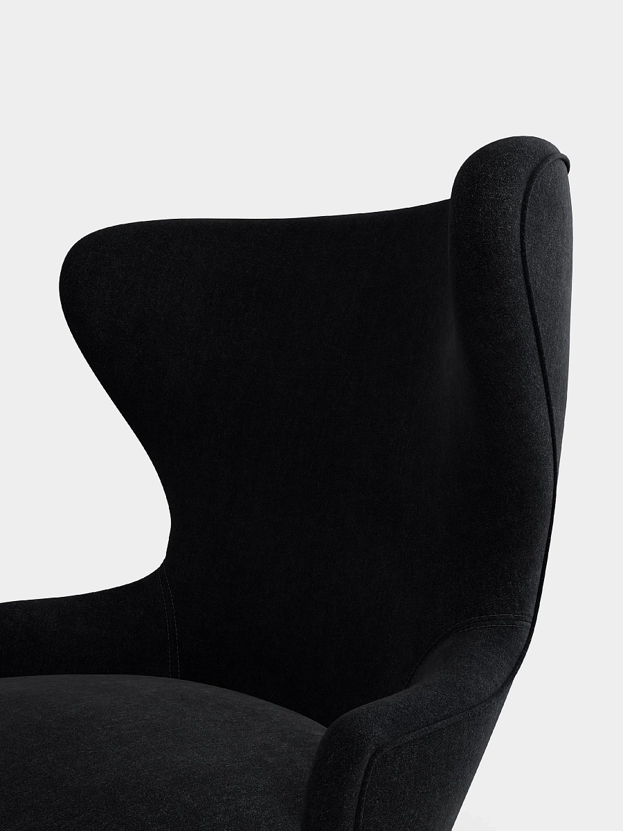 Кресло Wingback мини Black Kvadrat Gentle Velvet Кресло Wingback мини Black Kvadrat Gentle Velvet