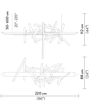 Slamp Люстра La Traviata Suspension 220 prisma